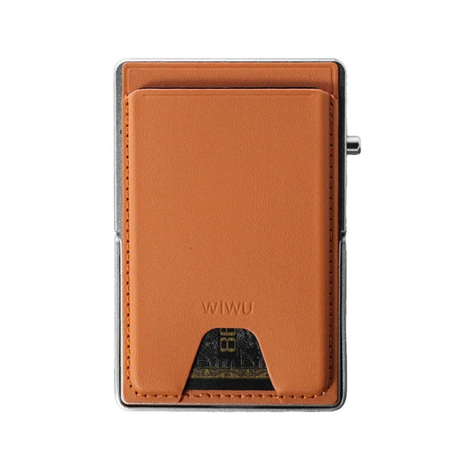 WiWU Regal Magnetic Metal Stand Card Holder ที่เก็บบัตรและขาตั้งติดหลังมือถือ