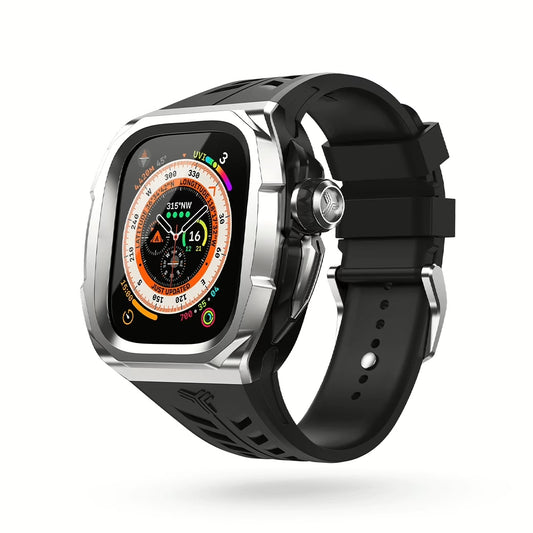 Y24 XINYI เซ็ตเคสและสายนาฬิกาสำหรับ Apple Watch (49mm) สี Silver/Black