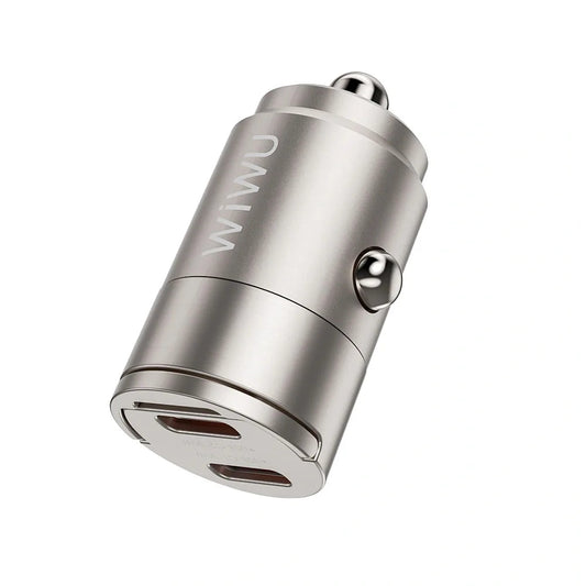 WiWU Nano Dual C Fast Car Charger 30W (Wi-QC029) ที่ชาร์จในรถ สี Titanium