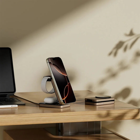 WiWU Triple 3-in-1 Wireless Charger (Wi-W038) แท่นชาร์จไร้สาย สี Gold