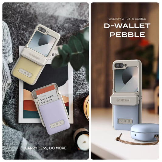 VRS D-Wallet Pebble เคสกันกระแทก สำหรับ Samsung Galaxy Z Flip 6 - มีช่องใส่บัตร