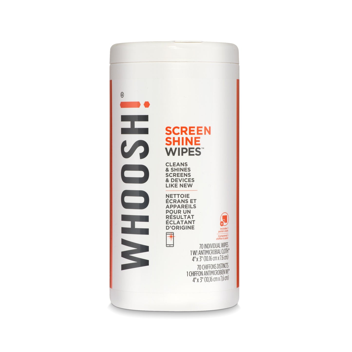 WHOOSH Screen Shine Wipes ผ้าเช็ดทำความสะอาด สำหรับหน้าจอ 20 แผ่น / 70 แผ่น