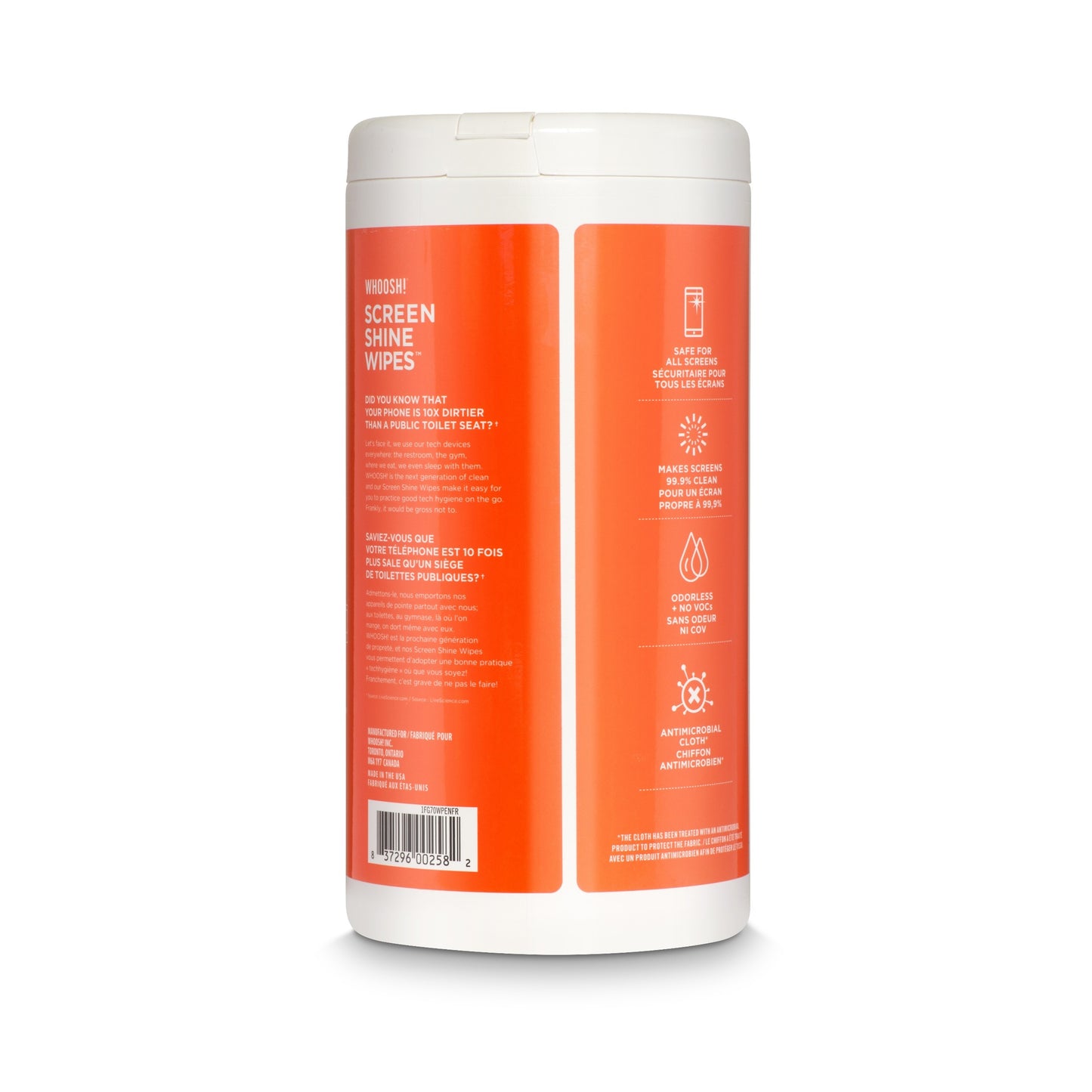 WHOOSH Screen Shine Wipes ผ้าเช็ดทำความสะอาด สำหรับหน้าจอ 20 แผ่น / 70 แผ่น
