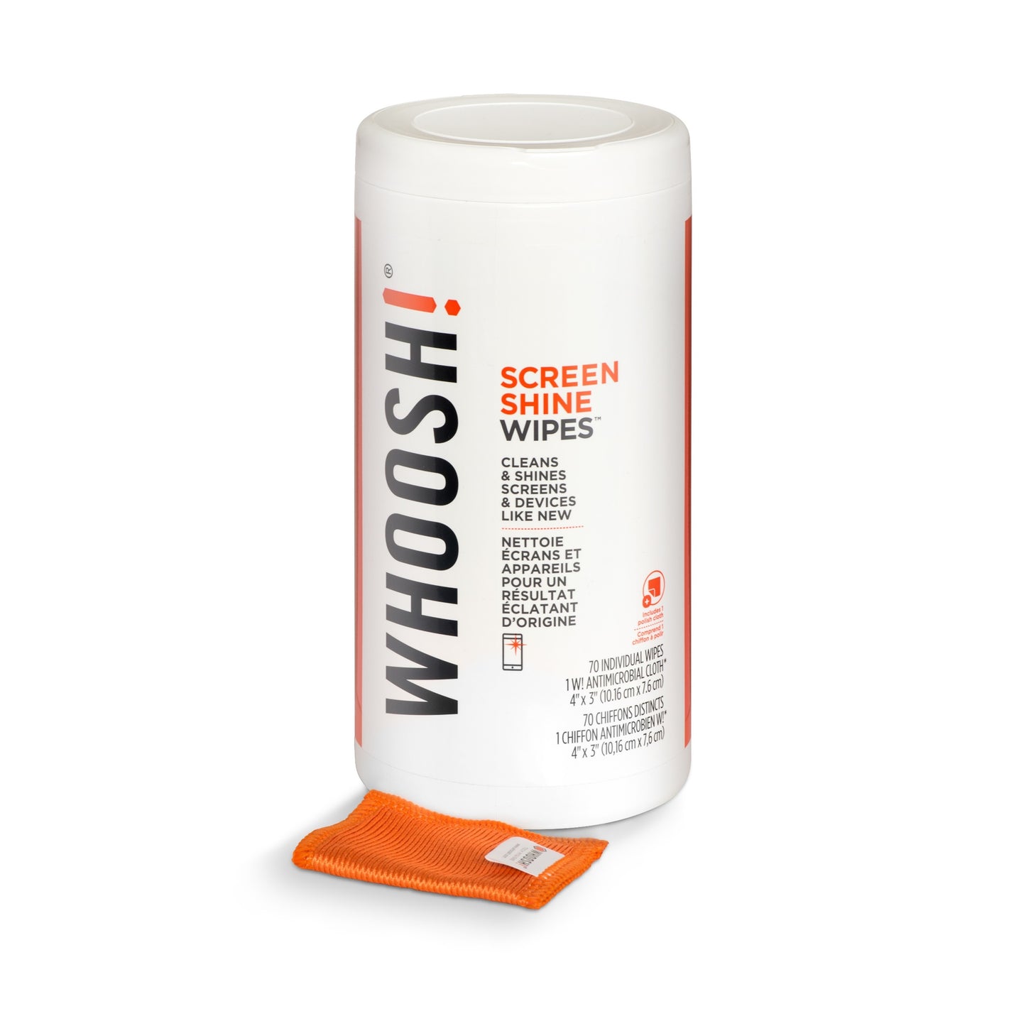 WHOOSH Screen Shine Wipes ผ้าเช็ดทำความสะอาด สำหรับหน้าจอ 20 แผ่น / 70 แผ่น