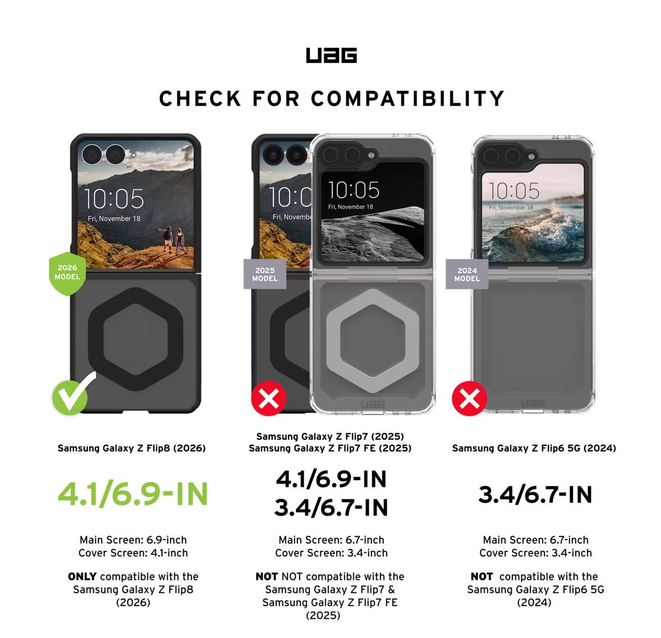 UAG Mouve (Magnetic) เคสกันกระแทกสำหรับ Galaxy Z Flip 8 - สี Ash