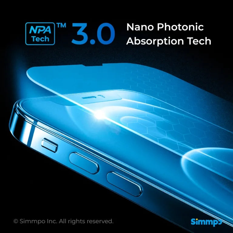 Simmpo Anti Blue Light (Privacy) ฟิล์มกระจกสำหรับ iPhone 17 / 17 Air / 17 Pro / 17 Pro Max / 16 Pro Max กรองแสงสีฟ้า