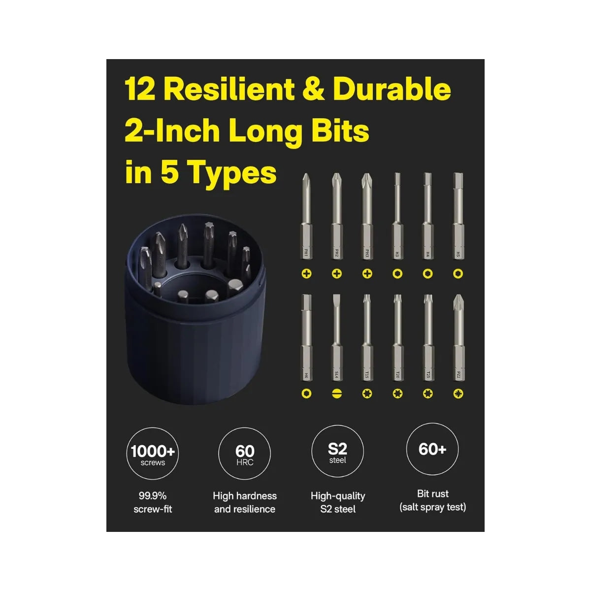HOTO 3.6V Cordless Screwdriver ไขควงไฟฟ้า แบบชาร์จไฟได้ 3.6V ไร้สาย พร้อมพอร์ต USB-C ปรับได้ 3 ระดับ