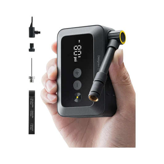 HOTO Air Pump Pocket ที่สูบลมจักรยานแบบพกพารุ่นมินิ สูบลมไฟฟ้าแรงดันสูง 150 PSI สูบเร็วใน 25 วินาที
