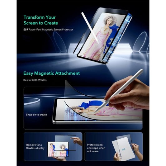 ESR Paper-Feel Magnetic Screen Protector ฟิล์มเนื้อกระดาษแบบแม่เหล็ก สำหรับ iPad Air 11″ Gen 7(2025)