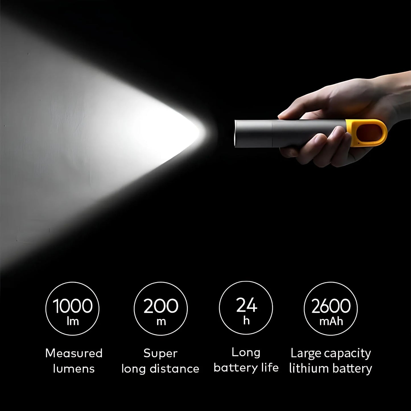 HOTO Flashlight Lite ไฟฉายแบบซูมได้ ใช้หลอด LED ความสว่าง 1000 ลูเมน เหมาะสำหรับการแคมป์ปิ้ง