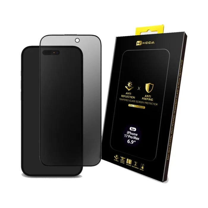Hoda Anti-Peeper(AP) with Anti-Reflection (AR) Tempered Glass ฟิล์มกระจกกันแอบมอง สำหรับ iPhone 17 Air/ 17 Pro/ 17 Pro Max