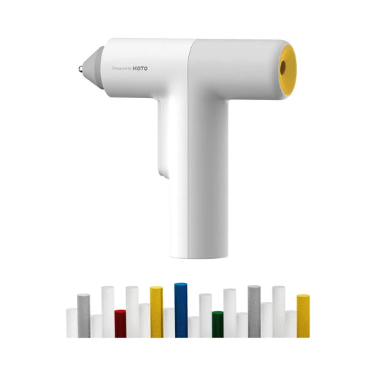 HOTO EasyFlow Hot Glue Gun ปืนกาวร้อนไร้สาย พร้อมแท่งกาว 40 แท่ง อุ่นเร็วใน 30 วินาที แบต 3000mAh
