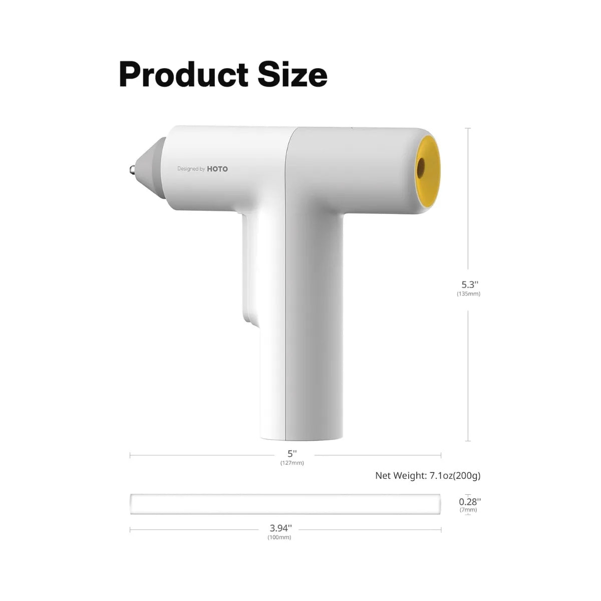 HOTO EasyFlow Hot Glue Gun ปืนกาวร้อนไร้สาย พร้อมแท่งกาว 40 แท่ง อุ่นเร็วใน 30 วินาที แบต 3000mAh