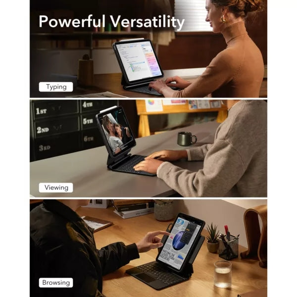 ESR Rebound Magnetic Keyboard Case 360 เคสคีย์บอร์ด สำหรับ iPad Air 11″ Gen 7 (2025/2024) / iPad Pro 11″ (4th-1st Gen)