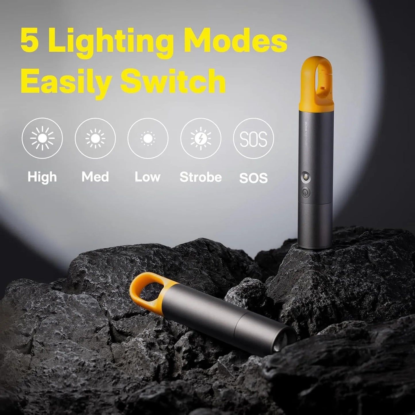 HOTO Flashlight Lite ไฟฉายแบบซูมได้ ใช้หลอด LED ความสว่าง 1000 ลูเมน เหมาะสำหรับการแคมป์ปิ้ง