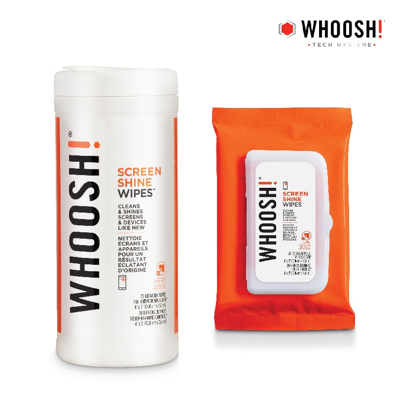 WHOOSH Screen Shine Wipes ผ้าเช็ดทำความสะอาด สำหรับหน้าจอ 20 แผ่น / 70 แผ่น
