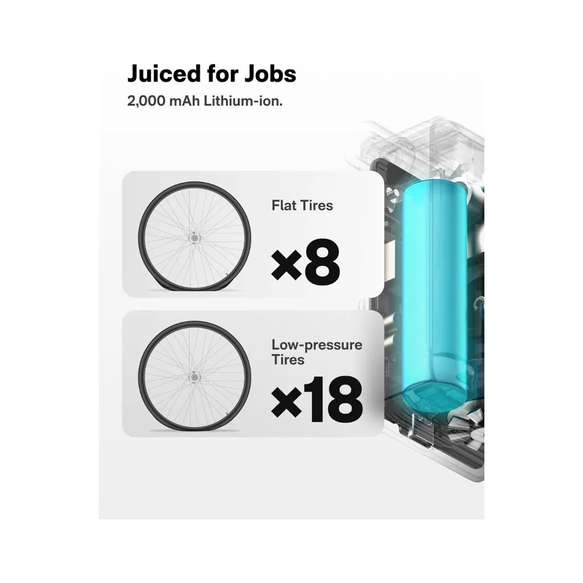 HOTO Air Pump Pocket ที่สูบลมจักรยานแบบพกพารุ่นมินิ สูบลมไฟฟ้าแรงดันสูง 150 PSI สูบเร็วใน 25 วินาที