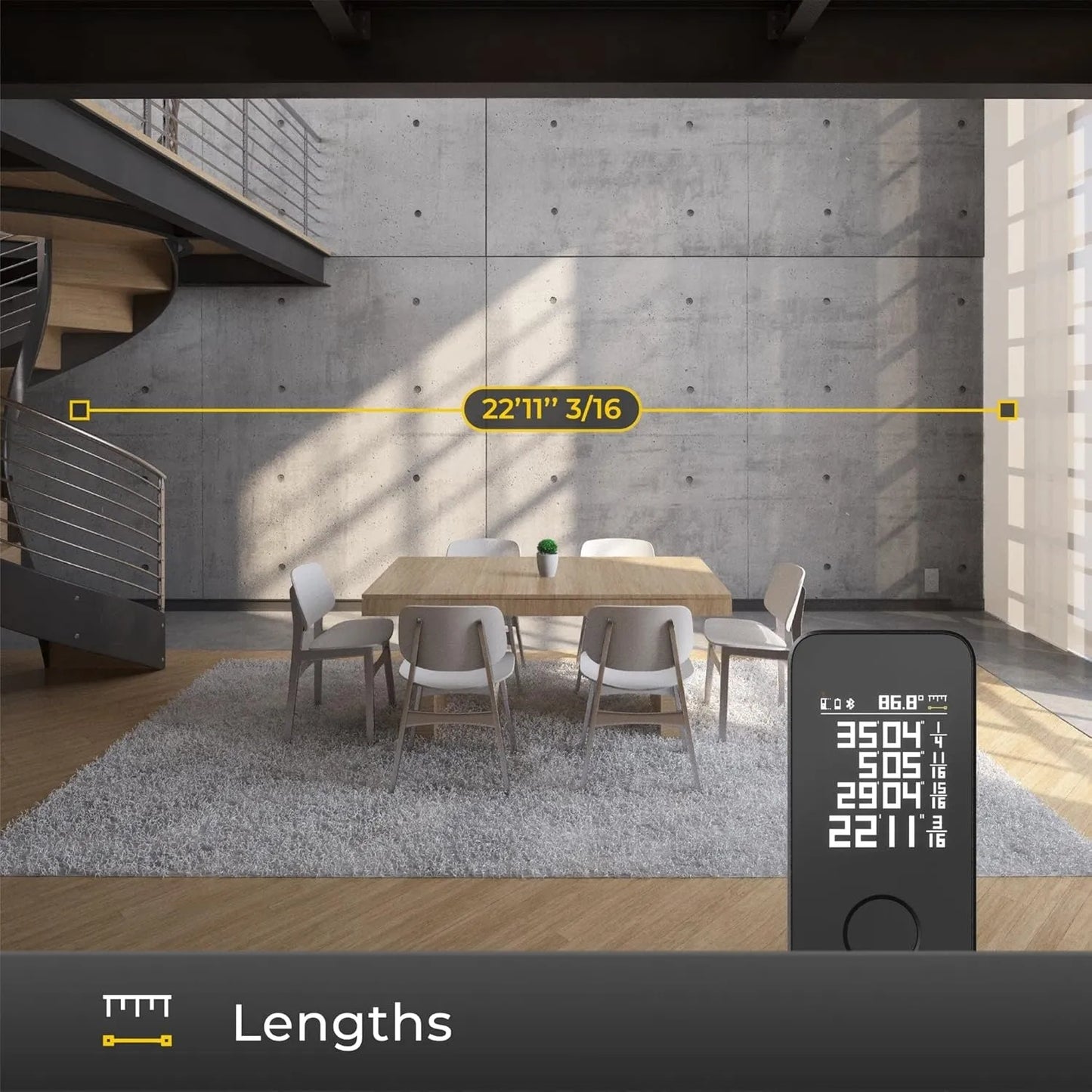 HOTO Smart Laser Measure Pro เครื่องวัดระยะด้วยเลเซอร์รุ่น Pro มี Bluetooth ฟีเจอร์วัดแบบเรียลไทม์