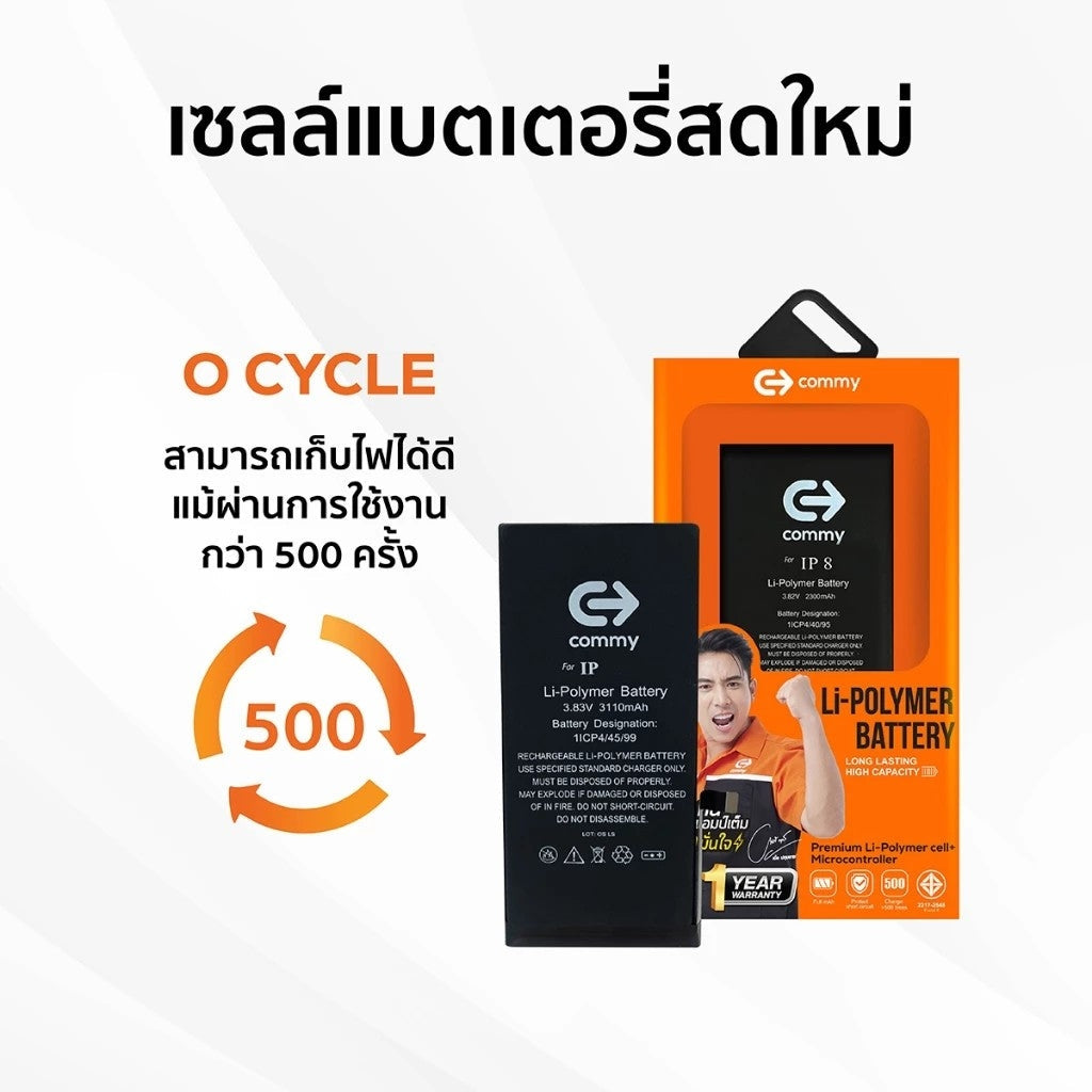Commy แบตเตอรี่สำหรับ iPhone (ความจุมาตรฐาน)