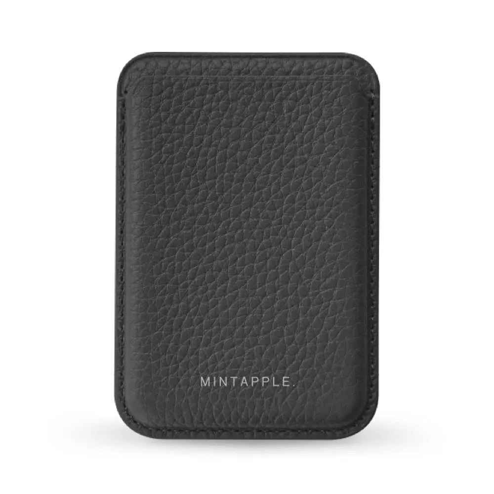 MINTAPPLE. Top Grain Leather Magsafe Wallet ที่เก็บบัตรติดหลังมือถือ วัสดุหนังวัว Italian