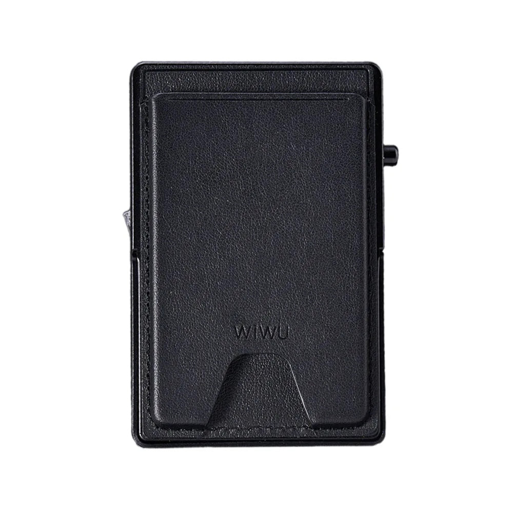 WiWU Regal Magnetic Metal Stand Card Holder ที่เก็บบัตรและขาตั้งติดหลังมือถือ