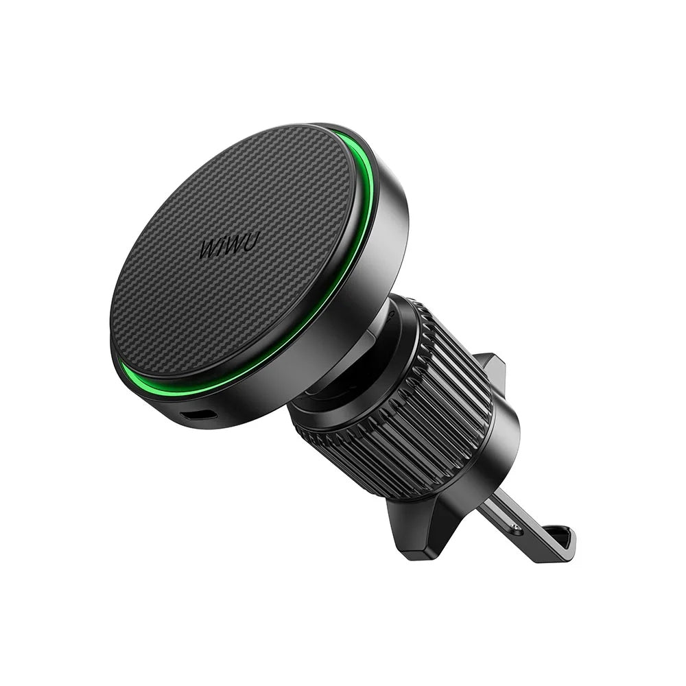 WiWU Warriors Magnetic Car Wireless Charger (CH-325) แท่นชาร์จไร้สายติดช่องแอร์ในรถ สี Black