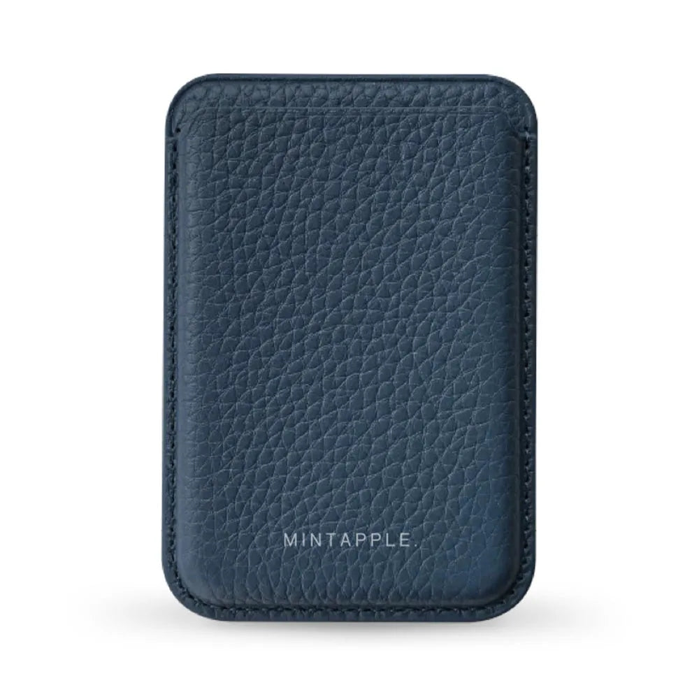 MINTAPPLE. Top Grain Leather Magsafe Wallet ที่เก็บบัตรติดหลังมือถือ วัสดุหนังวัว Italian