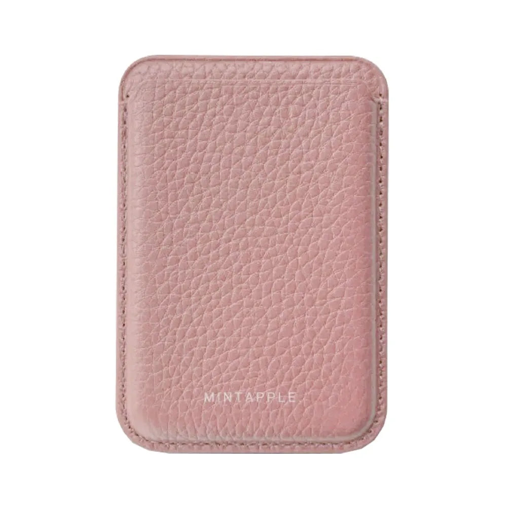 MINTAPPLE. Top Grain Leather Magsafe Wallet ที่เก็บบัตรติดหลังมือถือ วัสดุหนังวัว Italian