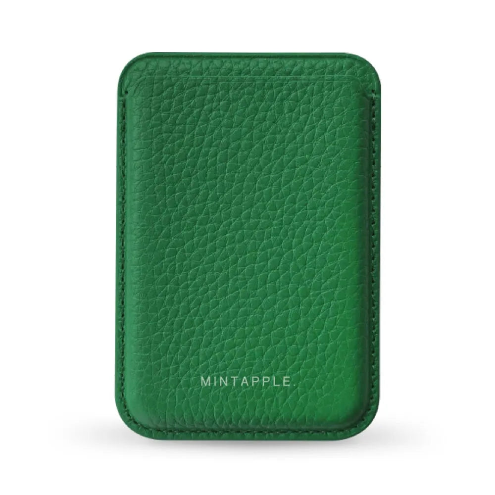 MINTAPPLE. Top Grain Leather Magsafe Wallet ที่เก็บบัตรติดหลังมือถือ วัสดุหนังวัว Italian