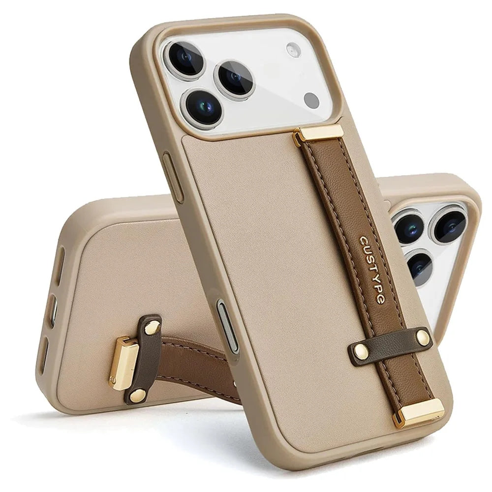 Custype Faux Leather Case with Wrist Stand เคสกันกระแทกสำหรับ iPhone 17 Pro / 17 Pro Max
