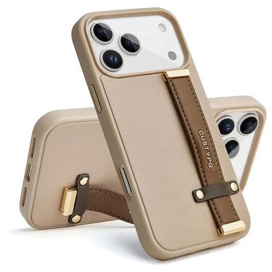 Custype Faux Leather Case with Wrist Stand เคสกันกระแทกสำหรับ iPhone 17 Pro / 17 Pro Max