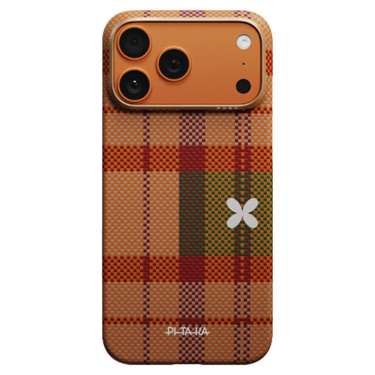 Pitaka Flora in Grid Edge Case เคสเส้นใยอะรามิด สำหรับ 17 Pro /17 Pro Max - สี Cloud Dusk