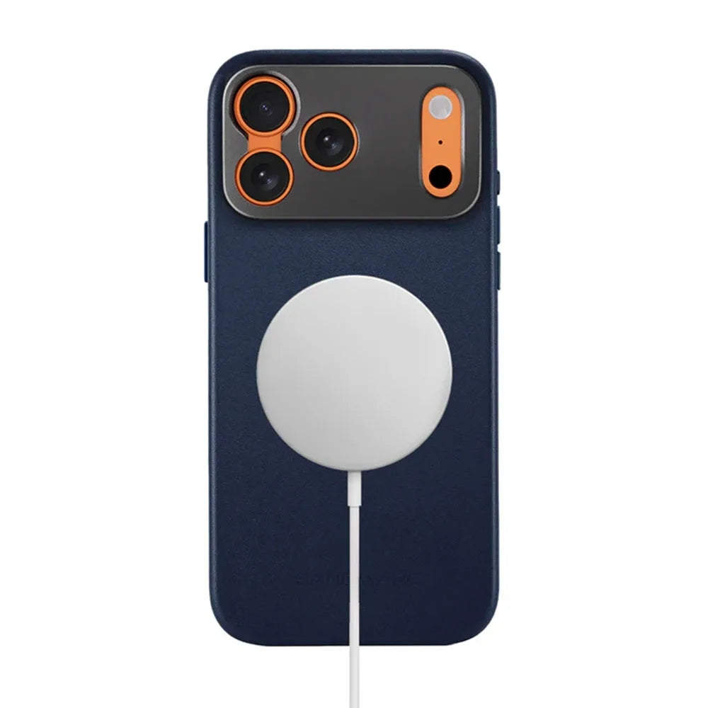 Sandmarc Pro Leather Case เคสกันกระแทกสำหรับ iPhone 17 Pro Max สี Navy