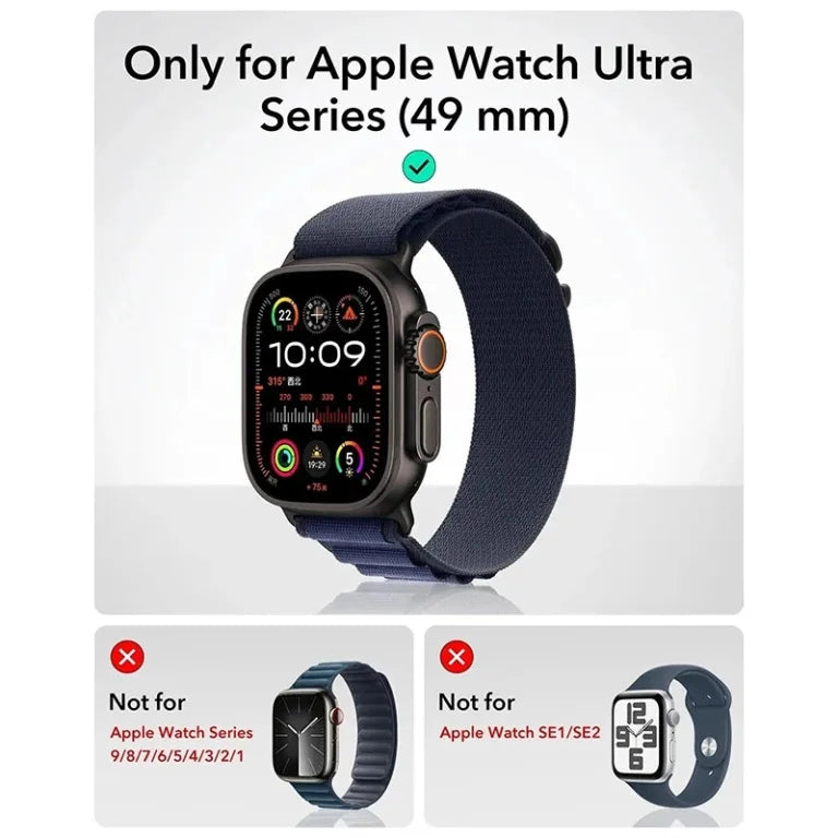 ESR Armorite Protection ฟิล์มกระจกสำหรับ Apple Watch Ultra 1/2/3 (49mm) สี Black (2ชิ้น)