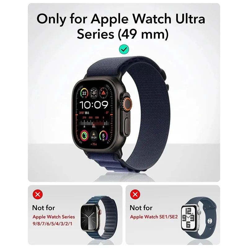 ESR Armorite Protection ฟิล์มกระจกสำหรับ Apple Watch Ultra 1/2/3 (49mm) สี Titanium/Black (2ชิ้น)