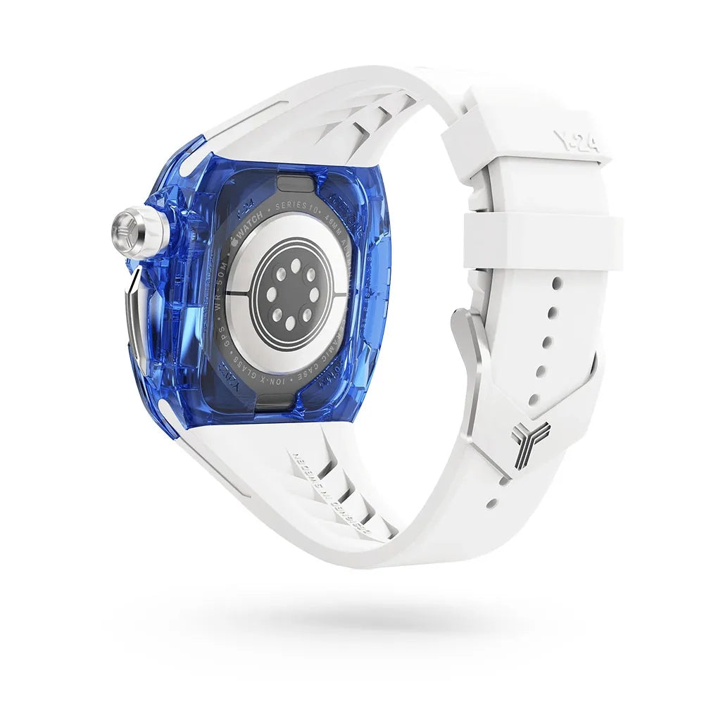 Y24 BONDI เซ็ตเคสและสายนาฬิกา สำหรับ Apple Watch (46mm) – สี Blue/Silver