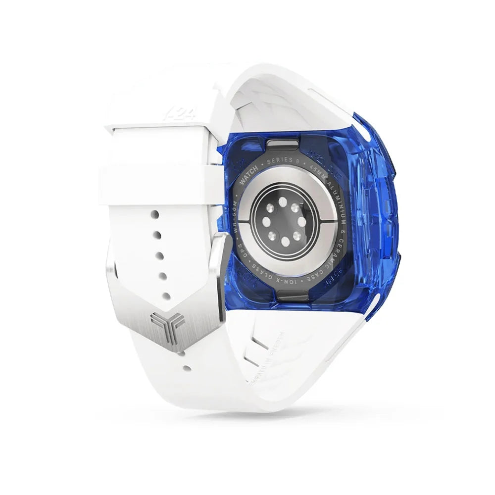 Y24 BONDI เซ็ตเคสและสายนาฬิกา สำหรับ Apple Watch (46mm) – สี Blue/Silver