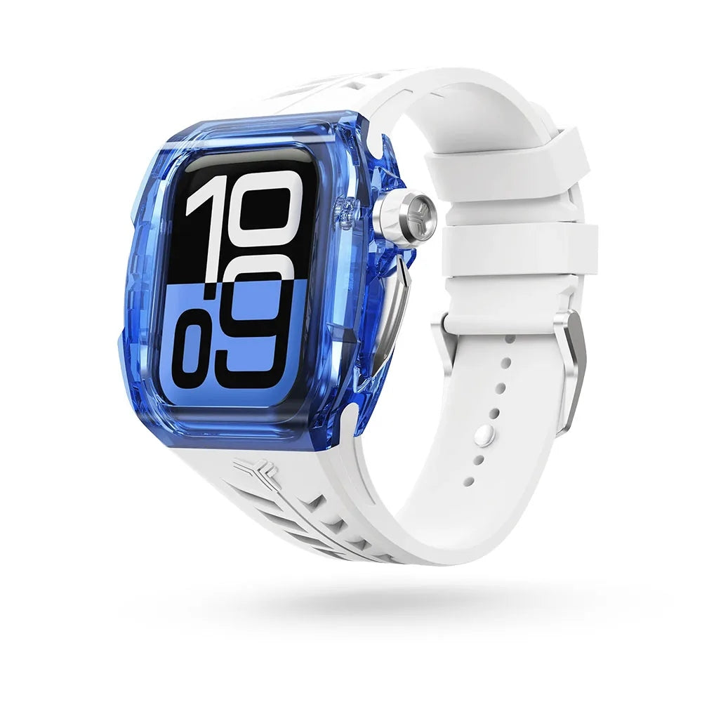 Y24 BONDI เซ็ตเคสและสายนาฬิกา สำหรับ Apple Watch (46mm) – สี Blue/Silver