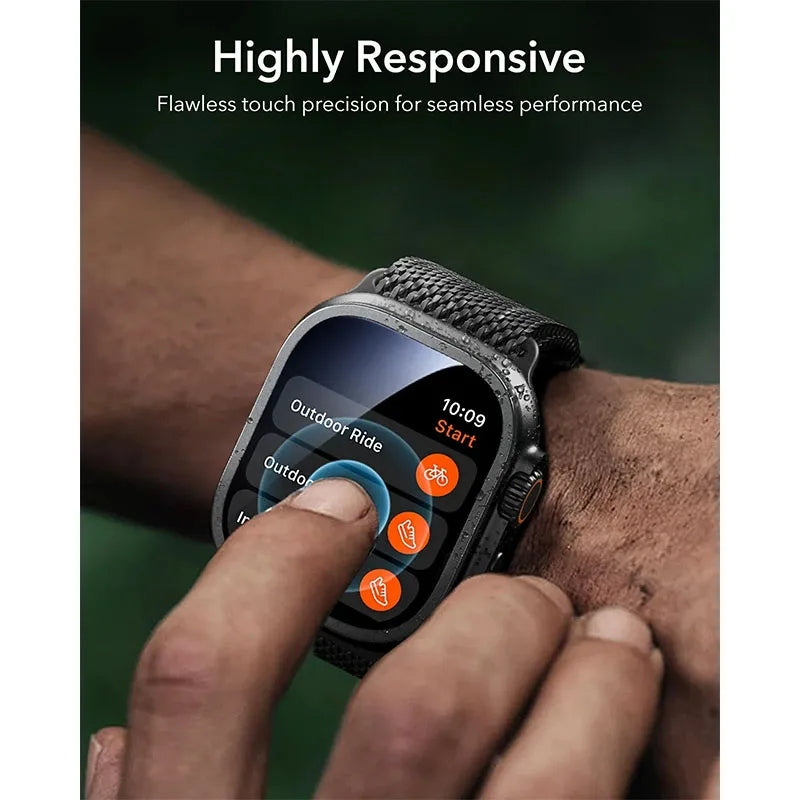 ESR Armorite Protection ฟิล์มกระจกสำหรับ Apple Watch Ultra 1/2/3 (49mm) สี Titanium (2ชิ้น)