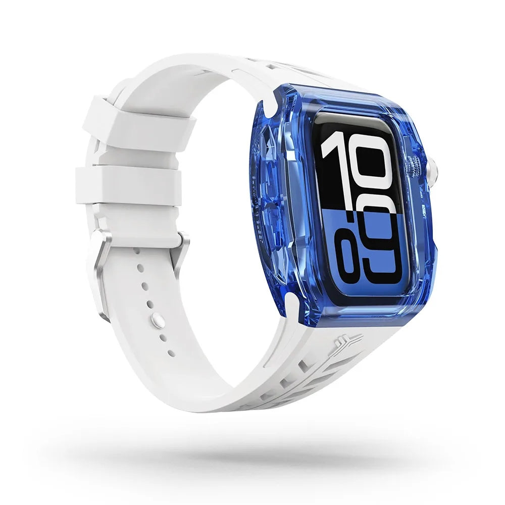 Y24 BONDI เซ็ตเคสและสายนาฬิกา สำหรับ Apple Watch (46mm) – สี Blue/Silver