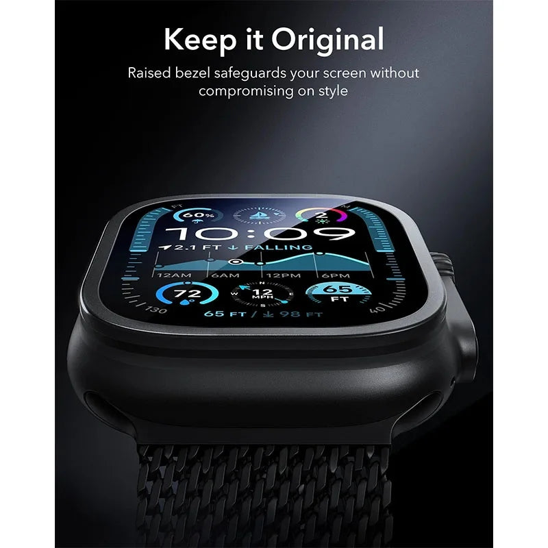 ESR Armorite Protection ฟิล์มกระจกสำหรับ Apple Watch Ultra 1/2/3 (49mm) สี Titanium (2ชิ้น)