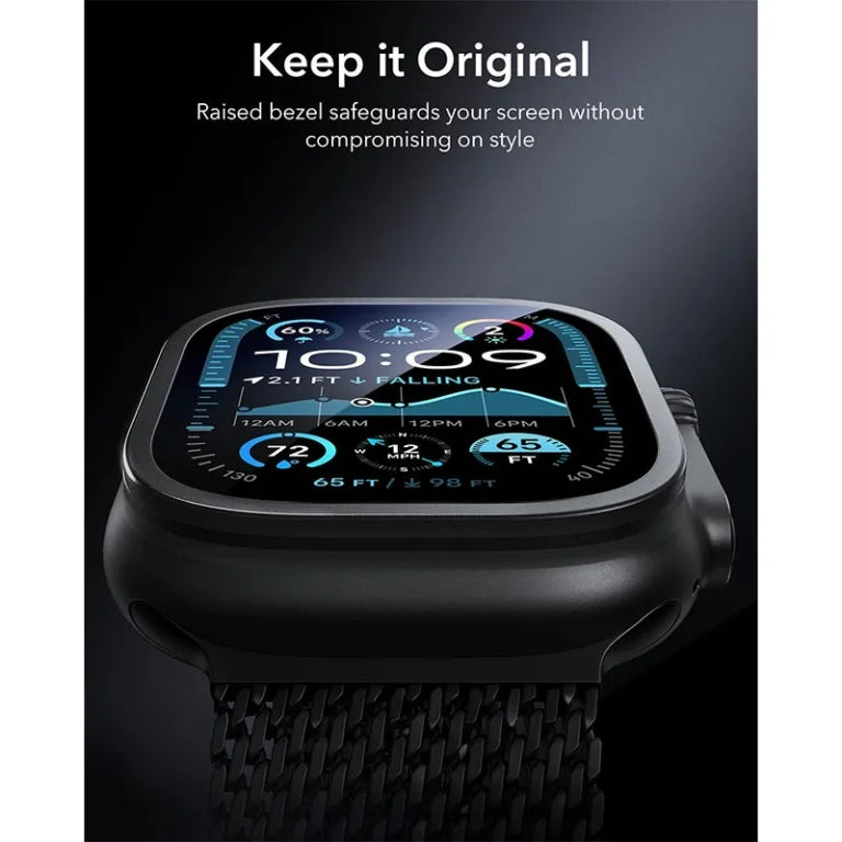 ESR Armorite Protection ฟิล์มกระจกสำหรับ Apple Watch Ultra 1/2/3 (49mm) สี Black (2ชิ้น)
