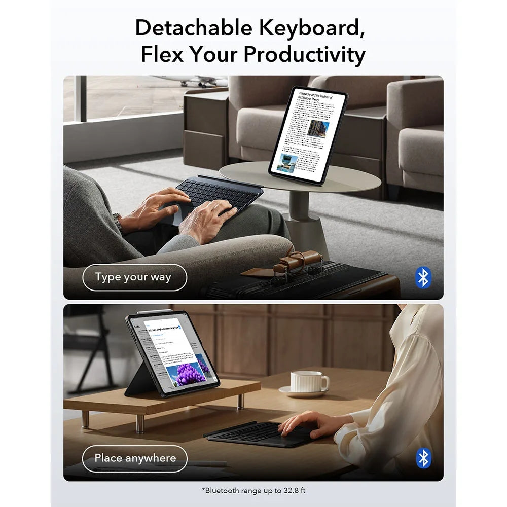 ESR Shift Keyboard Case (Detachable) เคสคีย์บอร์ด สำหรับ iPad Air 13″ ชิป M3/M2 (2nd Gen/2025)