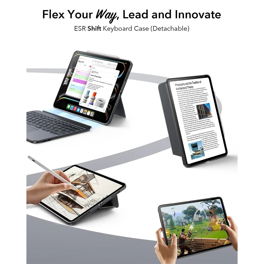 ESR Shift Keyboard Case (Detachable) เคสคีย์บอร์ด สำหรับ iPad Air 13″ ชิป M3/M2 (2nd Gen/2025)