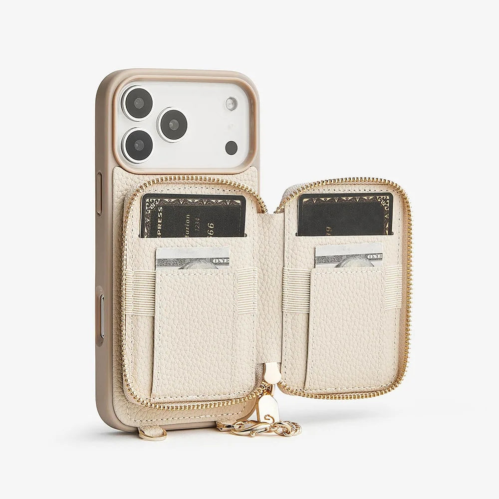 Custype Leather Case with Stand & Round Pouch เคสกันกระแทกสำหรับ iPhone 17 Pro / 17 Pro Max