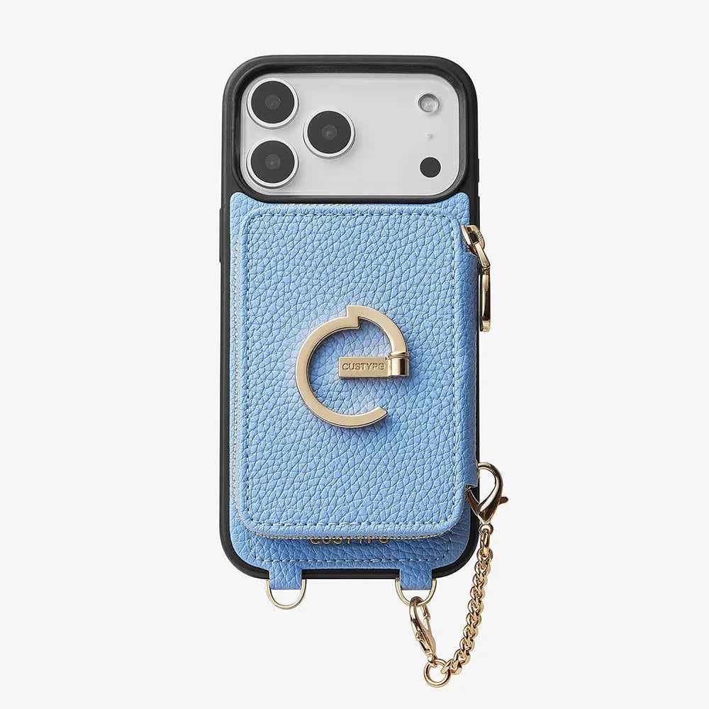 Custype Lychee Pattern Leather with Pouch & Silk Scarf Wrist Strap เคสกันกระแทกสำหรับ iPhone 17 Pro Max