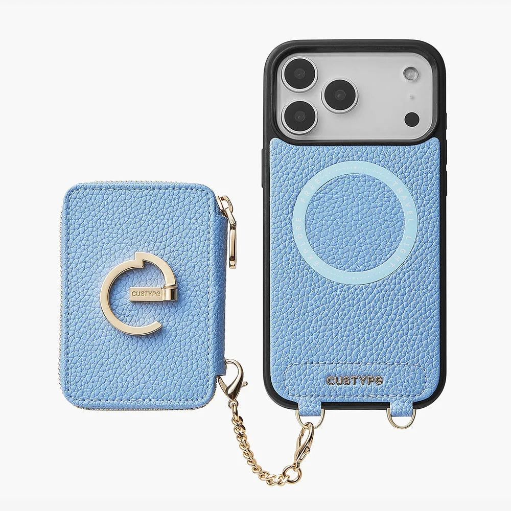 Custype Lychee Pattern Leather with Pouch & Silk Scarf Wrist Strap เคสกันกระแทกสำหรับ iPhone 17 Pro Max