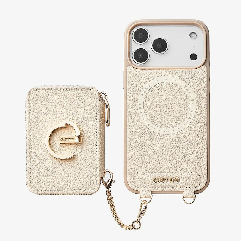 Custype Leather Case with Stand & Round Pouch เคสกันกระแทกสำหรับ iPhone 17 Pro / 17 Pro Max