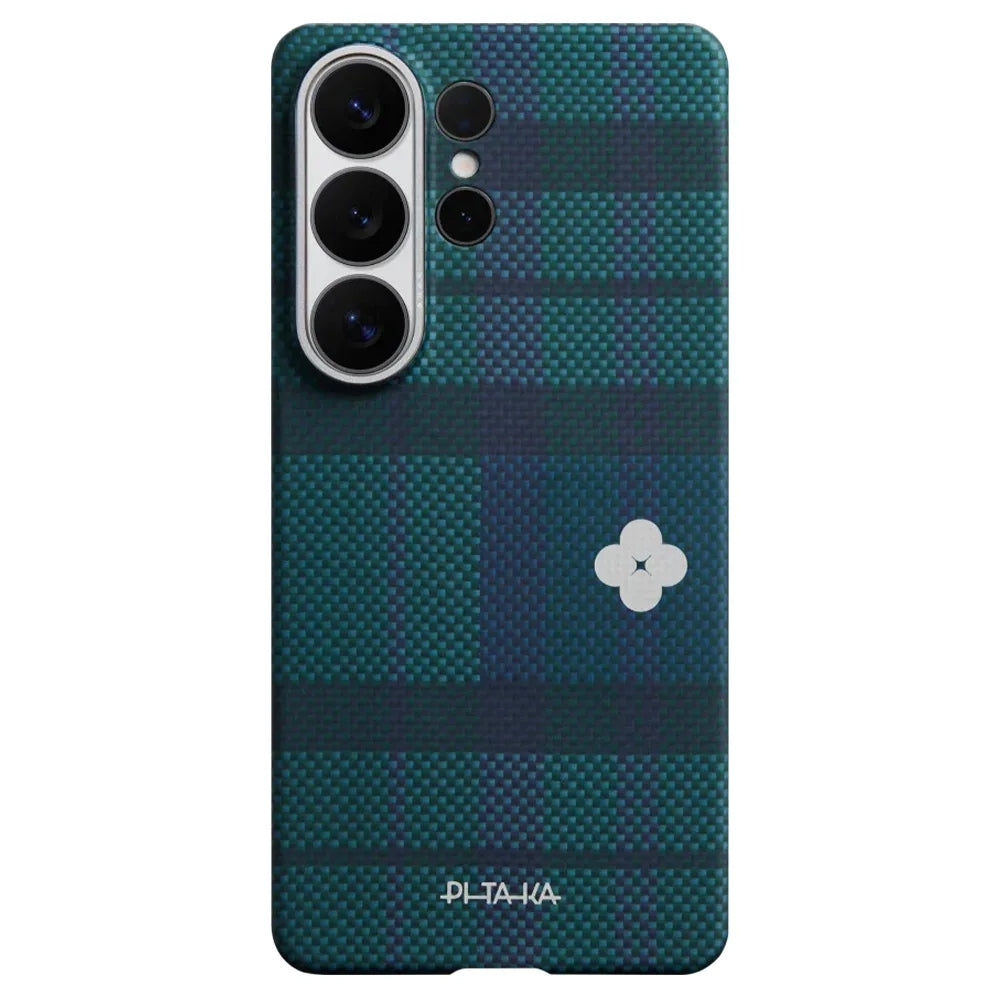 Pitaka Flora in Grid Edge Case เคสเส้นใยอะรามิด สำหรับ Galaxy S26 Ultra – สี Forest Dawn