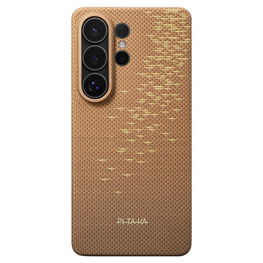 Pitaka Edge Case (Glints of Gold) เคสเส้นใยอะรามิดระดับพรีเมียมสำหรับ Galaxy S26 Ultra Golden Glint
